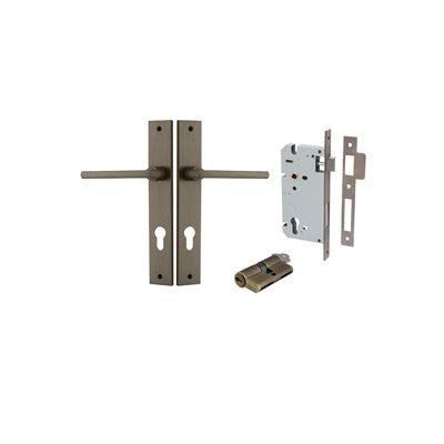 Iver Door Lever Baltimore Rectangular Signature Brass Key / Key Entrance Kit