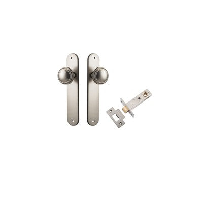 Iver Door Knob Paddington Oval Satin Nickel Passage Kit