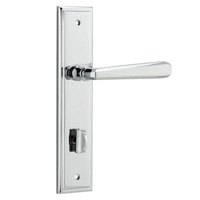 Iver Door Lever Copenhagen Stepped Privacy Pair Polished Chrome CTC85mm L120xP60mm BPH237xW50mm