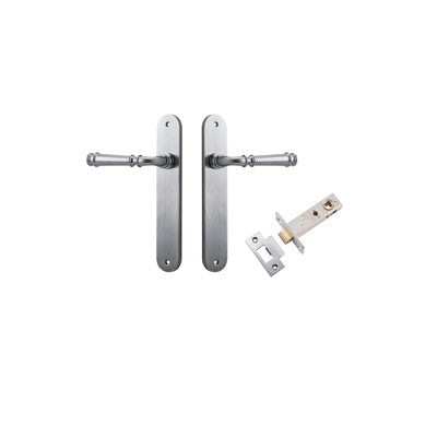 Iver Door Lever Verona Oval Brushed Chrome Passage Kit