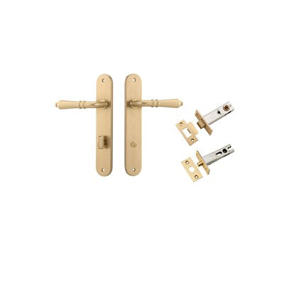 Iver Door Lever Sarlat Oval Brushed Brass Privacy Kit