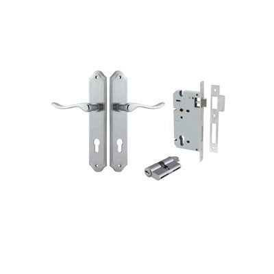 Iver Door Lever Stirling Shouldered Brushed Chrome Key / Key Entrance Kit