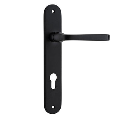 Iver Door Lever Annecy Oval Euro Pair Matt Black CTC85mm L117xP63mm BPH240xW40mm