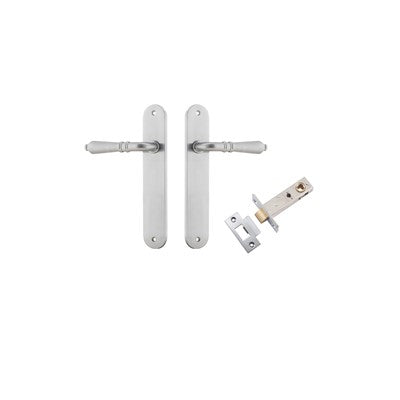 Iver Door Lever Sarlat Oval Brushed Chrome Passage Kit