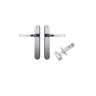 Iver Door Lever Annecy Oval Brushed Chrome Passage Kit