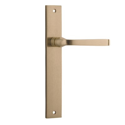 Iver Door Lever Annecy Rectangular Latch Pair Brushed Brass L117xP63mm BPH240xW38mm