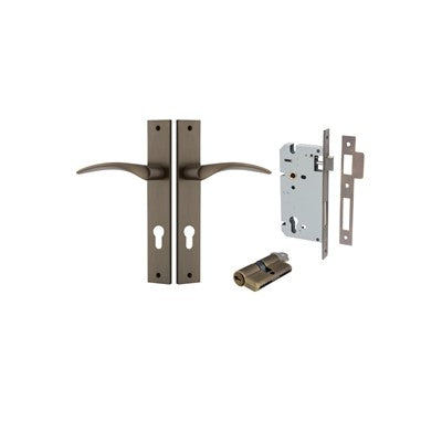 Iver Door Lever Oxford Rectangular Signature Brass Key / Key Entrance Kit