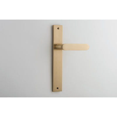 Iver Door Lever Bronte Rectangular Latch Pair Brushed Brass L117xP53mm BPH240xW38mm