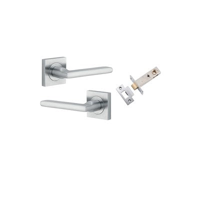 Iver Door Lever Baltimore Rose Square Brushed Chrome Passage Kit