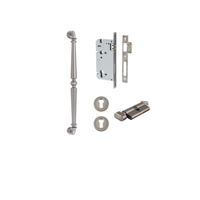 Iver Pull Handle Sarlat Distressed Nickel CTC450mm Key / Thumb Entrance Kit