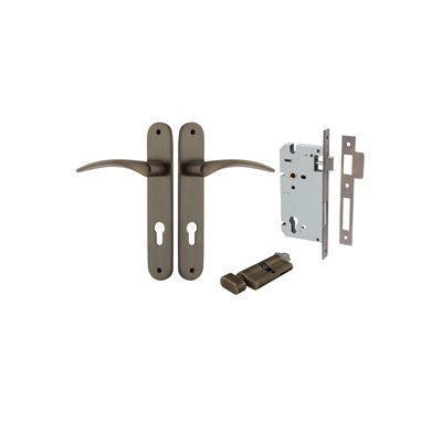 Iver Door Lever Oxford Oval Signature Brass Key / Thumb Entrance Kit