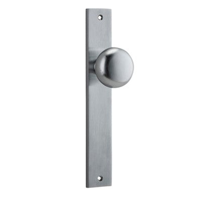 Iver Door Knob Cambridge Rectangular Latch Pair Brushed Chrome D55xP60mm BPH240xW38mm