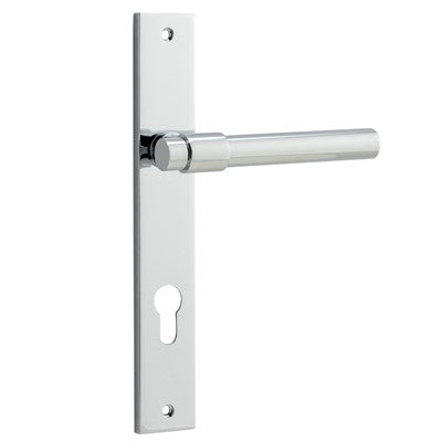 Iver Door Lever Helsinki Rectangular Euro Pair Polished Chrome CTC85mm L137xP58mm BPH240xW38mm