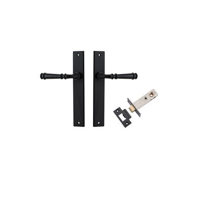 Iver Door Lever Verona Rectangular Matt Black Passage Kit