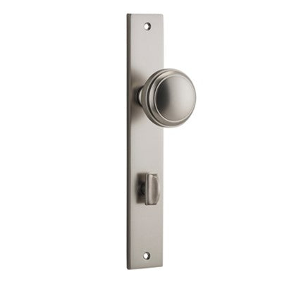 Iver Door Knob Paddington Rectangular Privacy Pair Satin Nickel CTC85mm D55xP61mm BPH240xW38mm