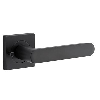 Iver Door Lever Osaka Rose Square Matt Black Inbuilt Privacy Kit