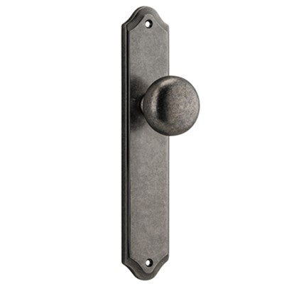 Iver Door Knob Cambridge Shouldered Latch Pair Distressed Nickel D55xP62mm BPH250xW48mm