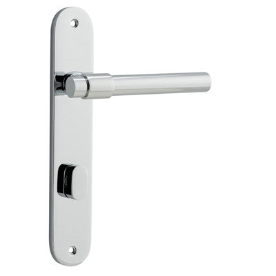 Iver Door Lever Helsinki Oval Privacy Pair Polished Chrome CTC85mm L137xP58mm BPH240xW40mm