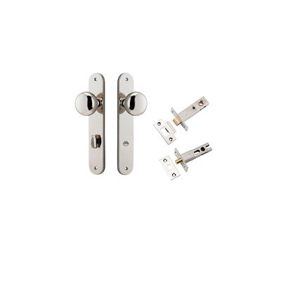 Iver Door Knob Cambridge Oval Polished Nickel Privacy Kit