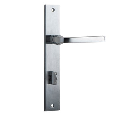 Iver Door Lever Annecy Rectangular Privacy Pair Brushed Chrome CTC85mm L117xP63mm BPH240xW38mm