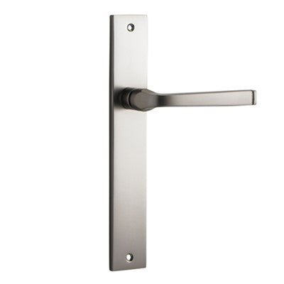 Iver Door Lever Annecy Rectangular Latch Pair Satin Nickel L117xP63mm BPH240xW38mm