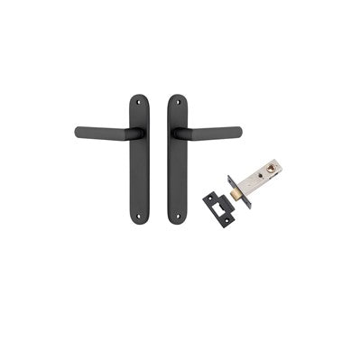 Iver Door Lever Osaka Oval Matt Black Passage Kit