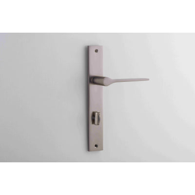 Iver Door Lever Como Rectangular Privacy Pair Satin Nickel CTC85mm L119xP59mm BPH240xW38mm