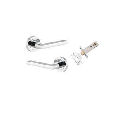 Iver Door Lever Baltimore Rose Round Polished Chrome Passage Kit