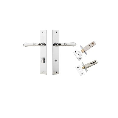 Iver Door Lever Sarlat Rectangular Polished Chrome Privacy Kit