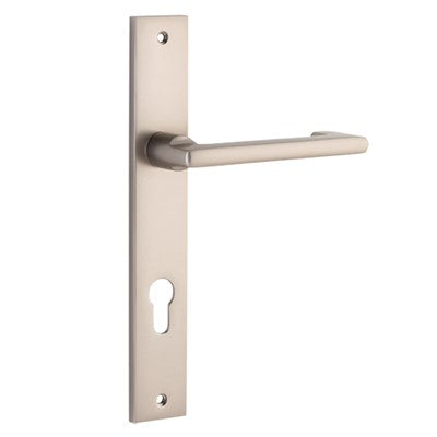 Iver Door Lever Baltimore Return Rectangular Euro Pair Satin Nickel CTC85mm L128xP54mm BPH240xW38mm