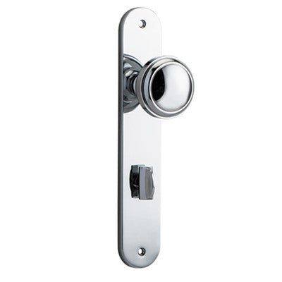 Iver Door Knob Paddington Oval Privacy Pair Polished Chrome CTC85mm D55xP61mm BPH240xW40mm