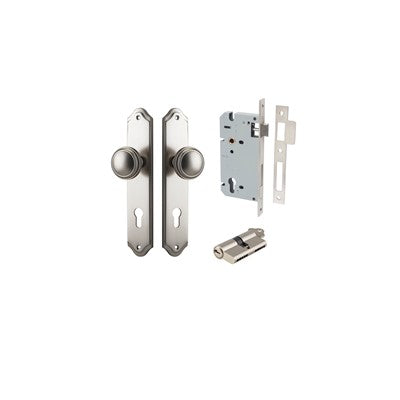 Iver Door Knob Paddington Shouldered Satin Nickel Key / Key Entrance Kit