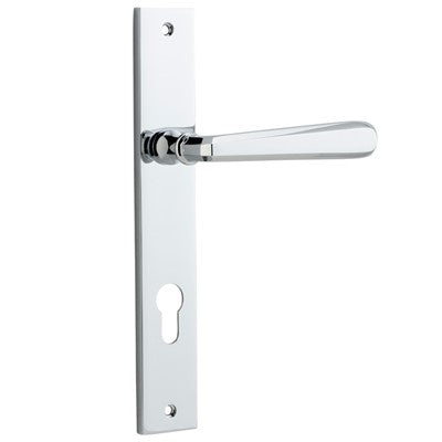 Iver Door Lever Copenhagen Rectangular Euro Pair Polished Chrome CTC85mm L120xP57mm BPH240xW38mm