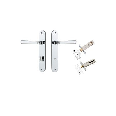 Iver Door Lever Copenhagen Oval Polished Chrome Privacy Kit