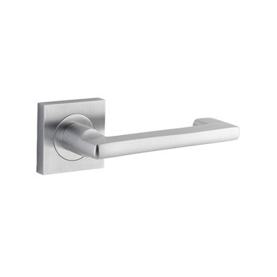 Iver Door Lever Baltimore Return Rose Square Concealed Fix Pair Brushed Chrome L128xP57mm BPH52xW52mm