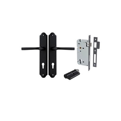 Iver Door Lever Annecy Shouldered Matt Black Key / Key Entrance Kit