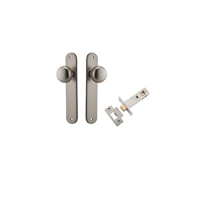 Iver Door Knob Cambridge Oval Satin Nickel Passage Kit