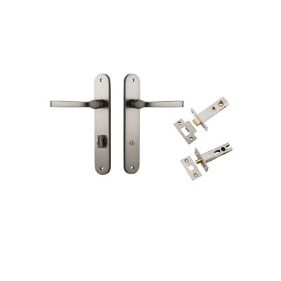 Iver Door Lever Annecy Oval Satin Nickel Privacy Kit