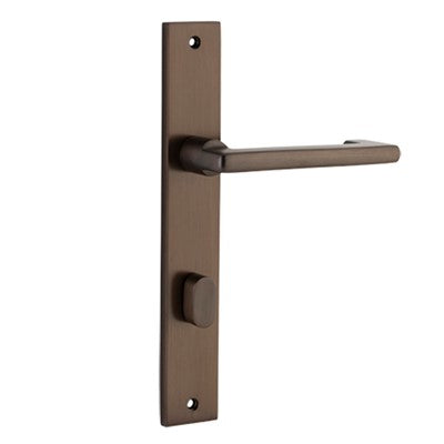 Iver Door Lever Baltimore Return Rectangular Privacy Pair Signature Brass CTC85mm L128xP54mm BPH240xW38mm