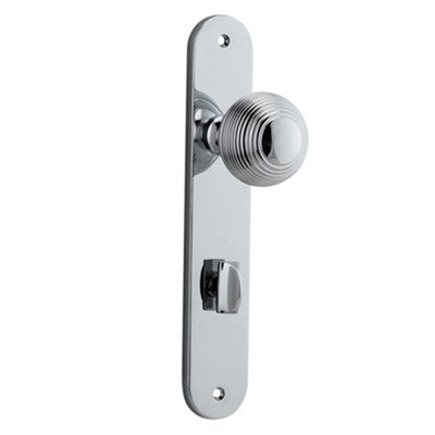 Iver Door Knob Guildford Oval Privacy Pair Polished Chrome CTC85mm D52xP72mm BPH240xW40mm