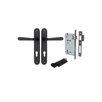 Iver Door Lever Copenhagen Oval Matt Black Key / Thumb Entrance Kit