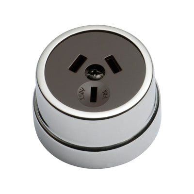 Tradco Socket Traditional Brown Mechanism Chrome Plated D50xP30mm