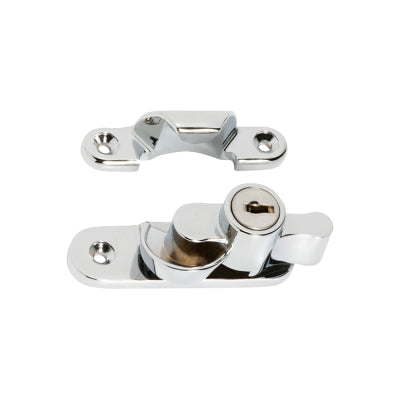 Tradco Sash Fastener Locking Zinc Alloy Chrome Plated L64xW20mm