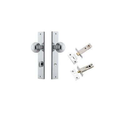 Iver Door Knob Guildford Rectangular Polished Chrome Privacy Kit