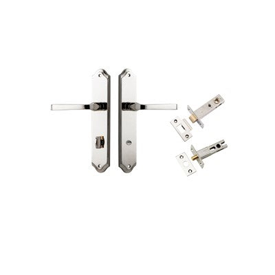 Iver Door Lever Annecy Shouldered Polished Nickel Privacy Kit