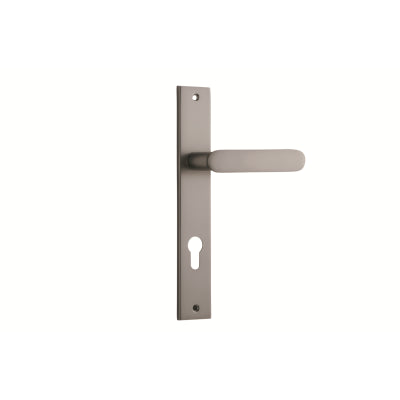 Iver Door Lever Bronte Rectangular Euro Pair Satin Nickel CTC85mm L117xP53mm BPH240xW38mm