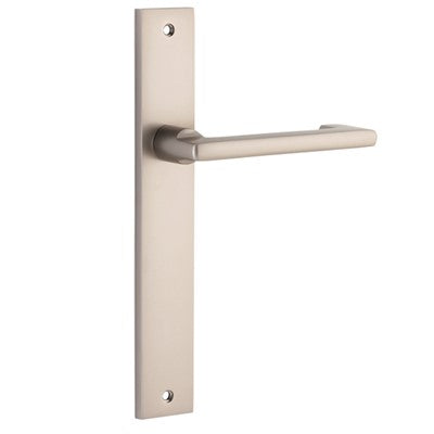 Iver Door Lever Baltimore Return Rectangular Latch Pair Satin Nickel L128xP54mm BPH240xW38mm