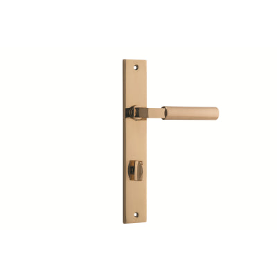 Iver Door Lever Berlin Rectangular Privacy Pair Polished Brass CTC85mm L120xP57mm BPH240xW38mm