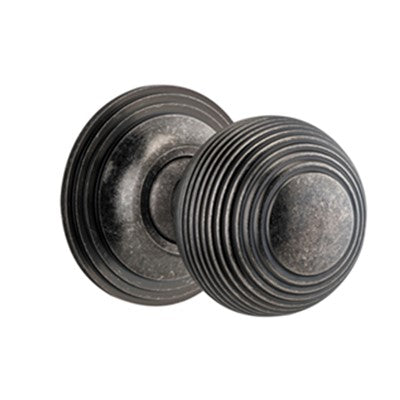 Iver Door Knob Guildford Rose Round Concealed Fix Pair Distressed Nickel D52xP78mm BPD61mm