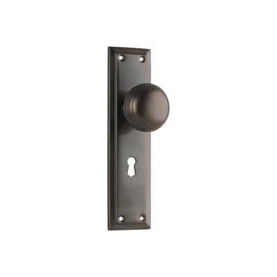 Tradco Door Knob Richmond Lock Pair Antique Brass H200xW50xP62mm